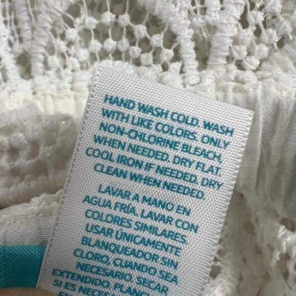 Coastal Blue White Lace Strapless Beach Swim Coverup Dress Size XL (16-18) - Picture 11 of 13